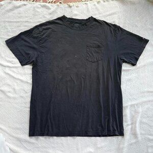 Distressed Dickies Work Shirt Navy Pocket Tee